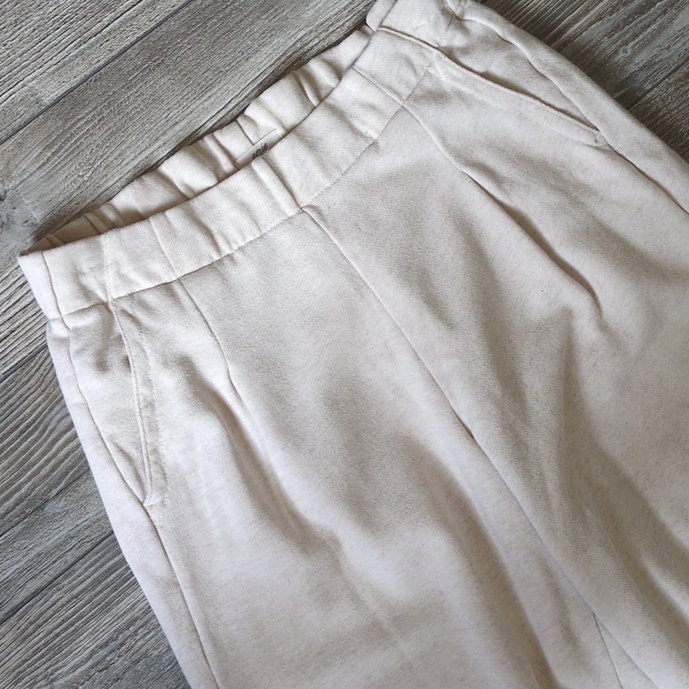 AERIE Light Cream Street Trouser Cozy Lounge Pants S Long - Picture 2 of 5